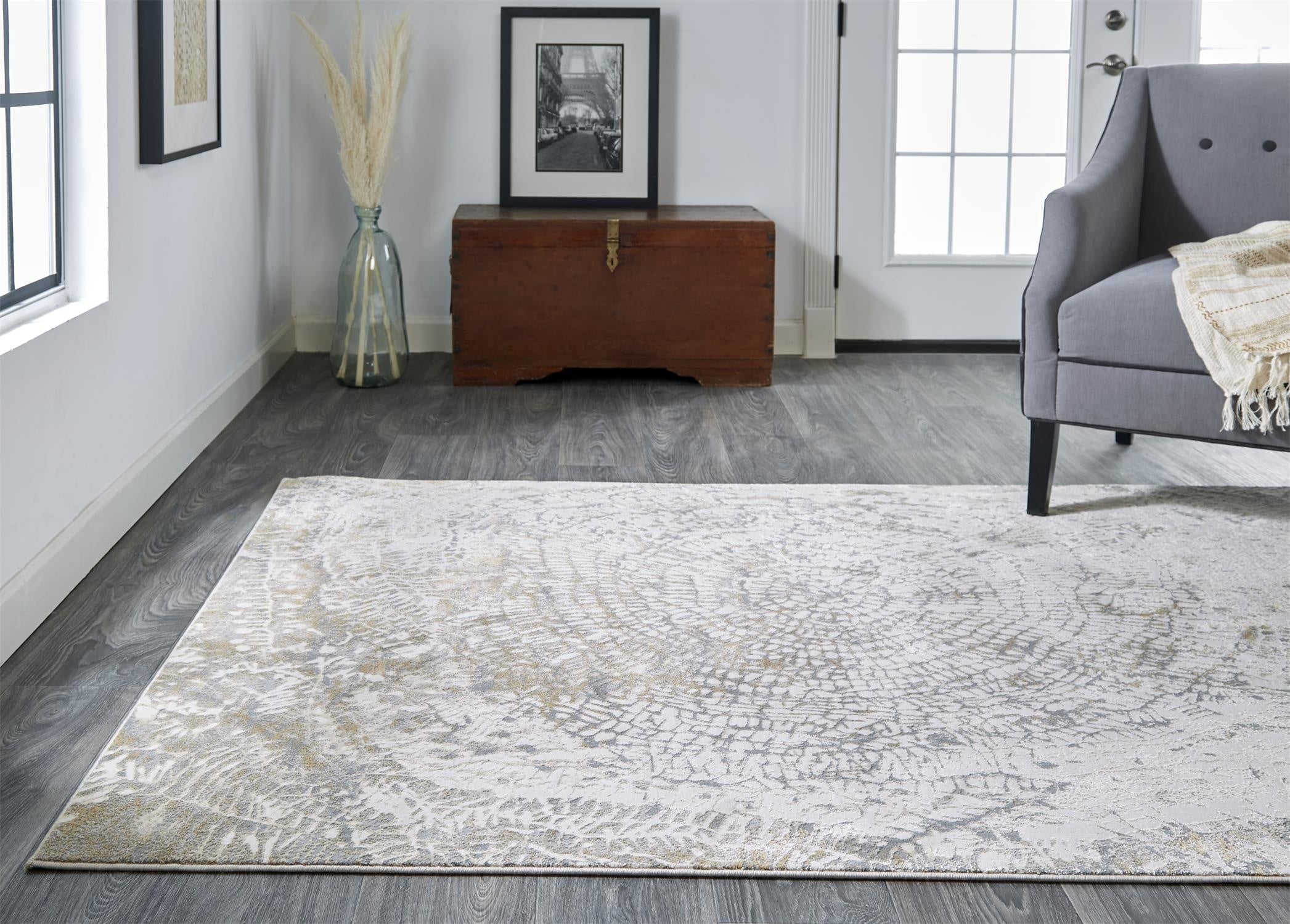 Parker Transitional Abstract - Ivory/Tan/Gray Area Rug