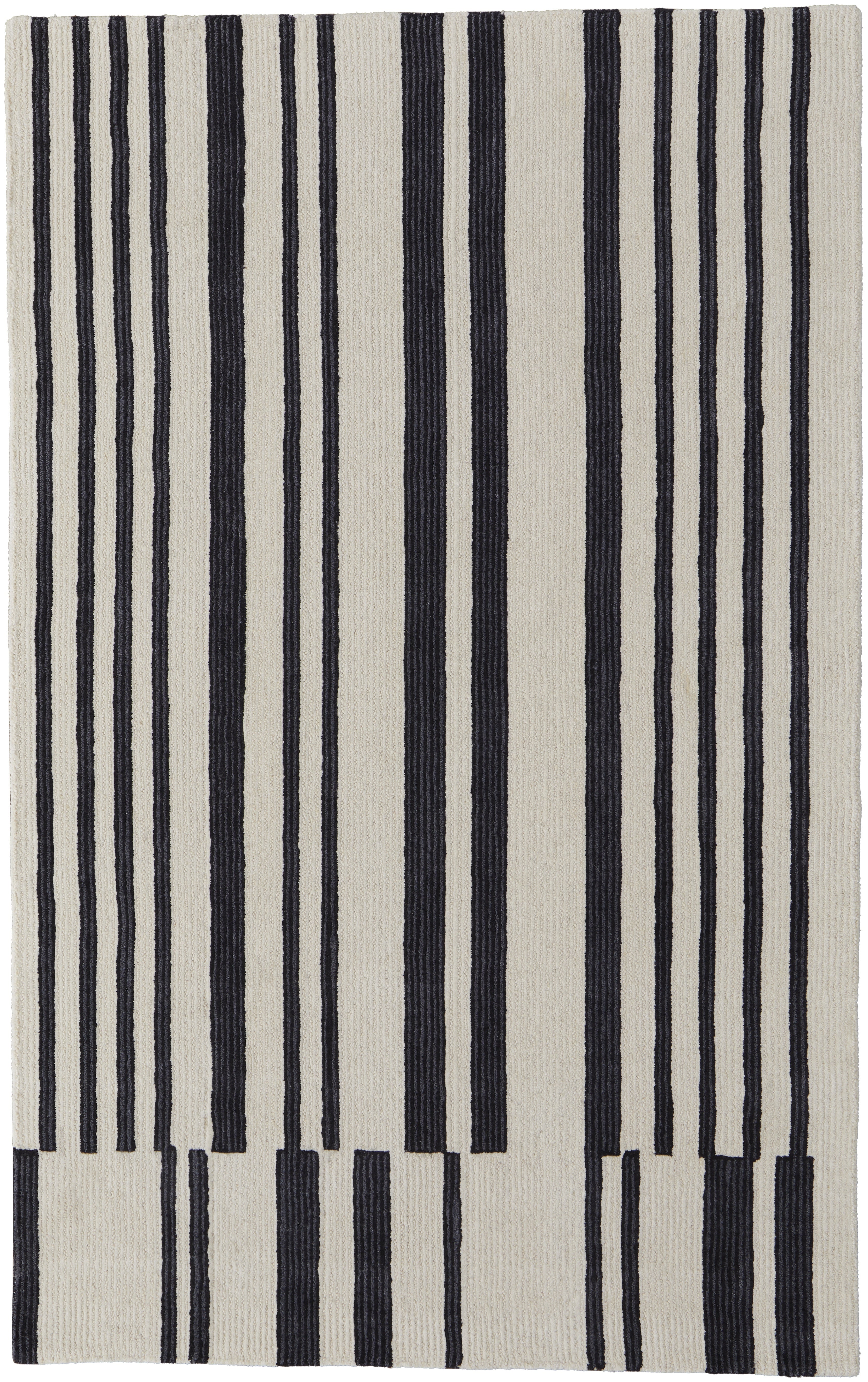 Maguire Transitional Abstract - Ivory/Black Area Rug