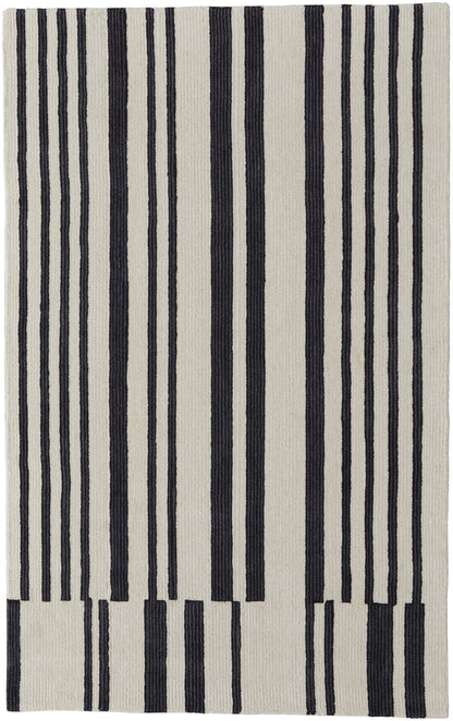 Maguire Transitional Abstract - Ivory/Black Area Rug