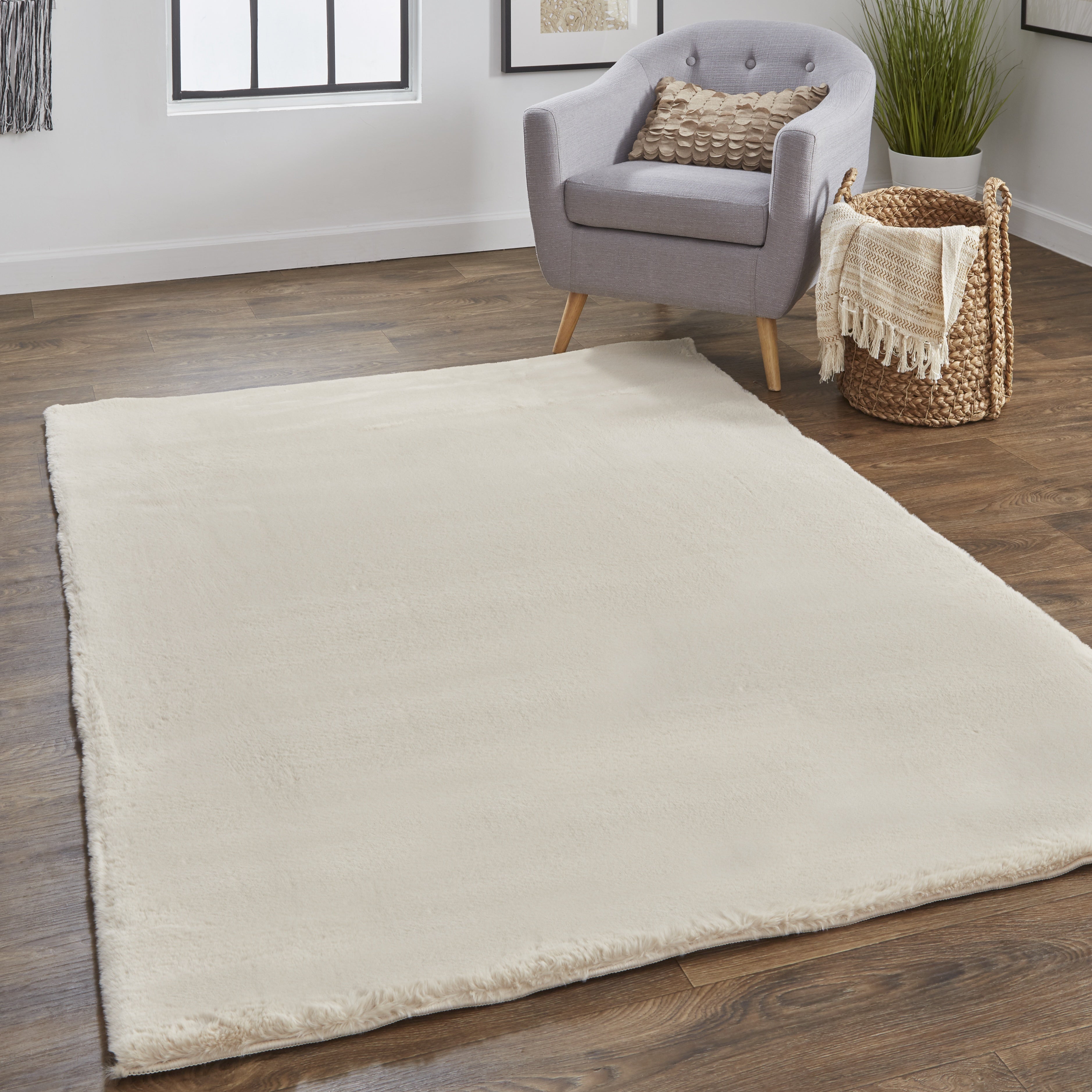 Luxe Velour Modern Solid - Tan Area Rug