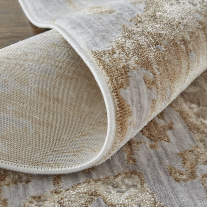 Laina Transitional Abstract - Tan/Ivory/Pink Area Rug