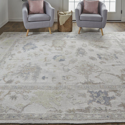 Wendover Transitional Floral & Botanical - Tan/Ivory/Orange Area Rug