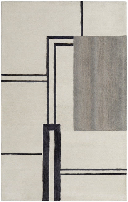 Maguire Transitional Abstract - Ivory/Gray/Black Area Rug