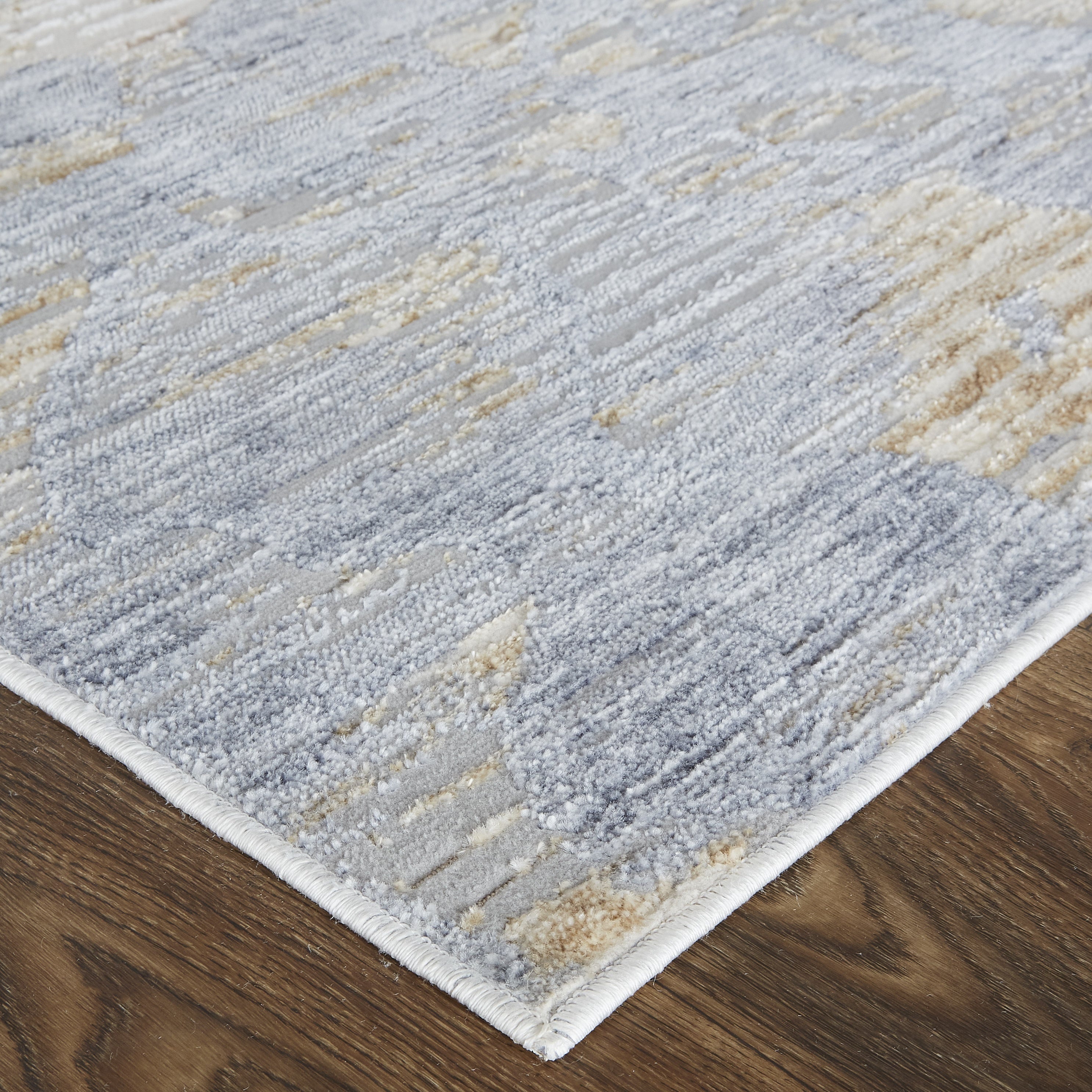 Laina Transitional Gradient & Ombre - Tan/Ivory/Blue Area Rug