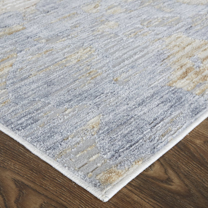 Laina Transitional Gradient & Ombre - Tan/Ivory/Blue Area Rug