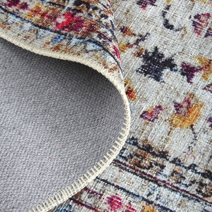 Percy Transitional Medallion - Ivory/Red/Pink Area Rug