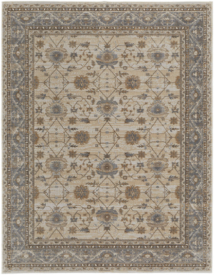 Celene Traditional Bordered - Tan/Ivory/Gray Area Rug