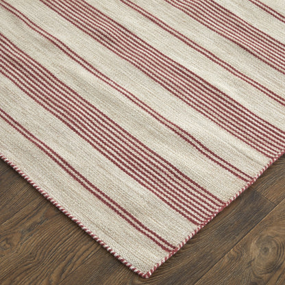 Duprine Transitional Stripes - Red/Ivory Area Rug