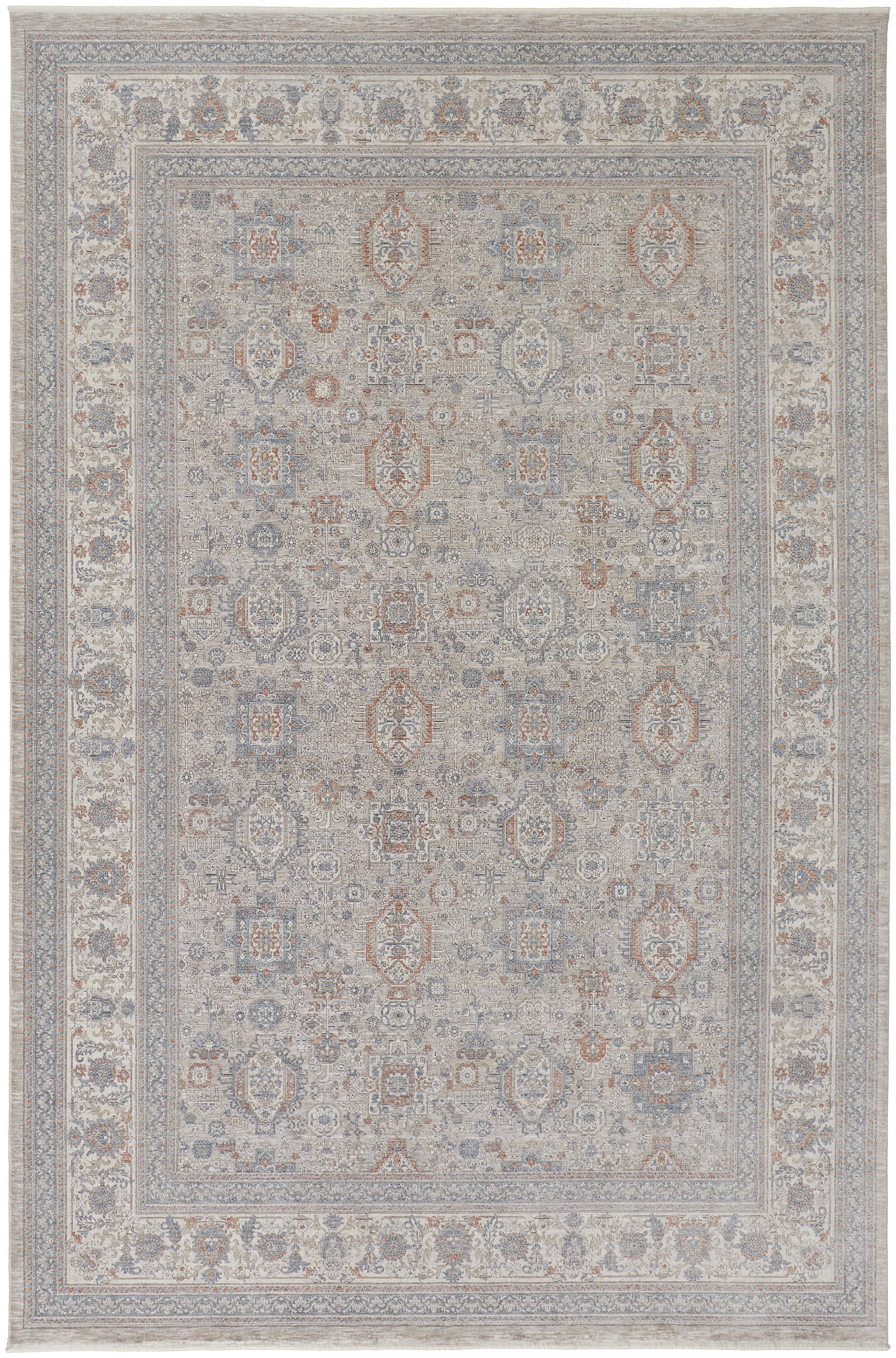 Marquette Transitional Oriental - Taupe/Silver/Blue Area Rug