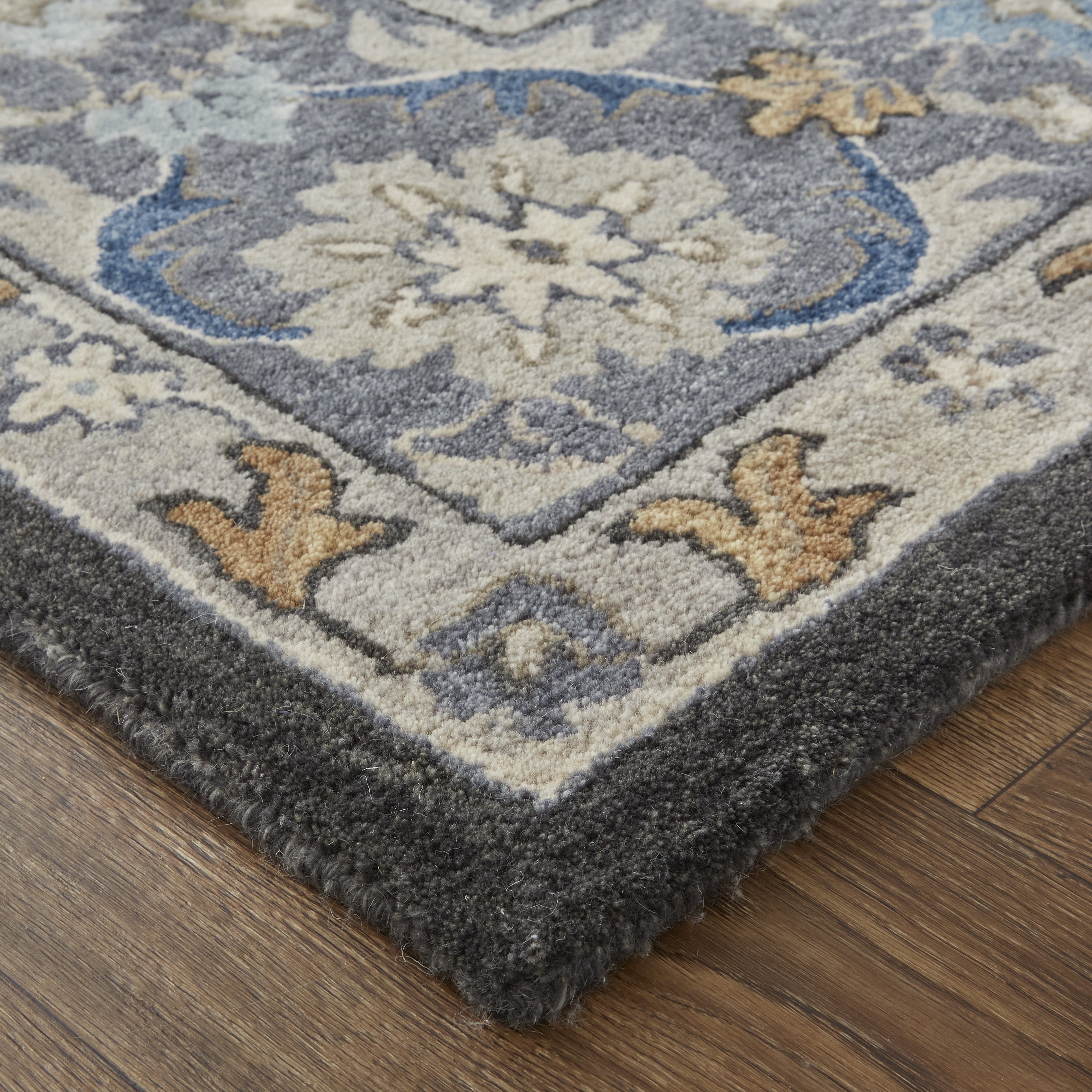 Rylan Transitional Oriental - Taupe/Blue/Ivory Area Rug