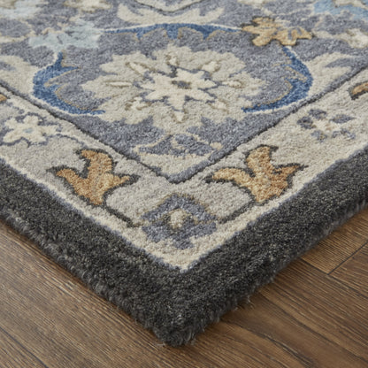 Rylan Transitional Oriental - Taupe/Blue/Ivory Area Rug