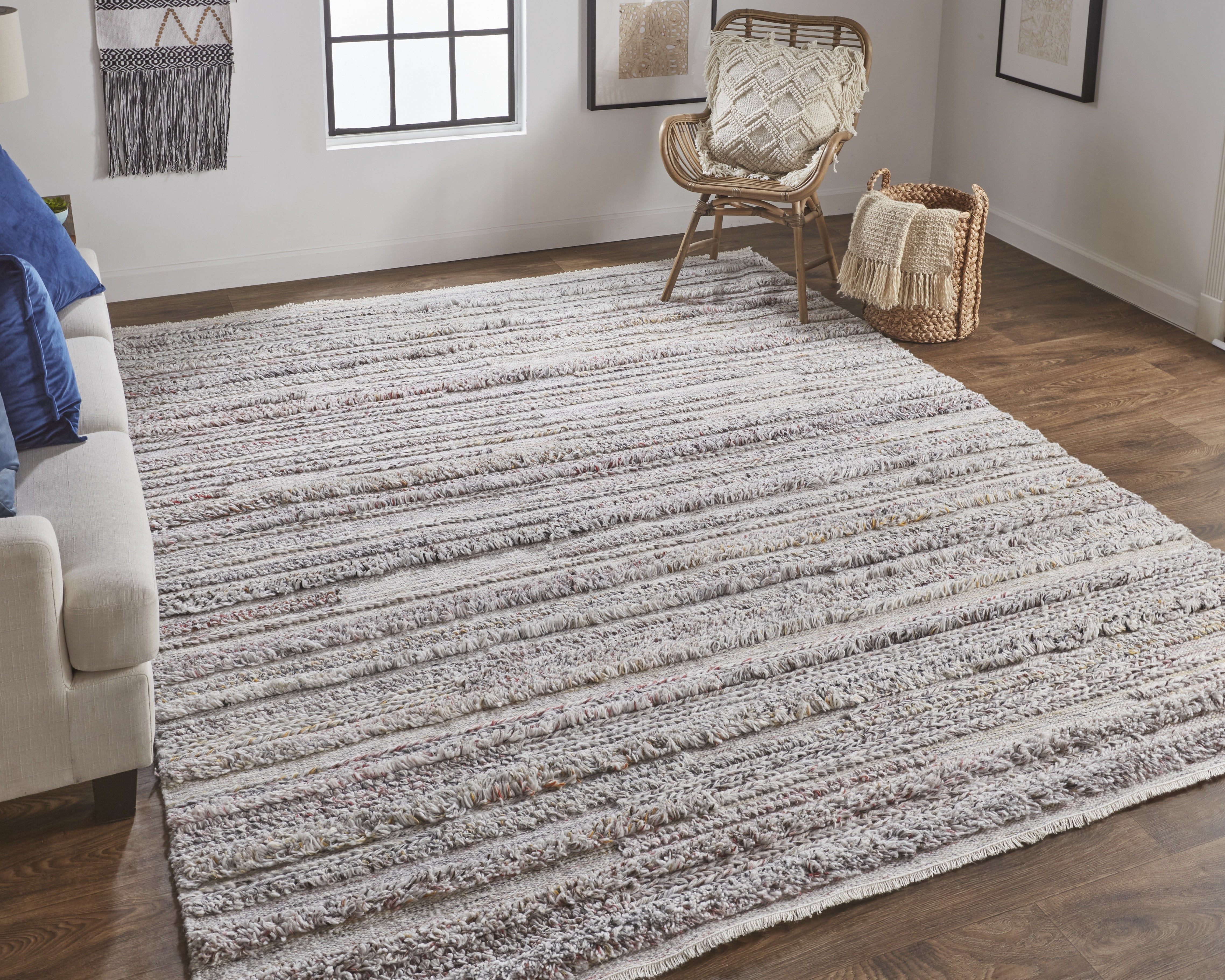 Alden Transitional Stripes - Taupe/Ivory/Red