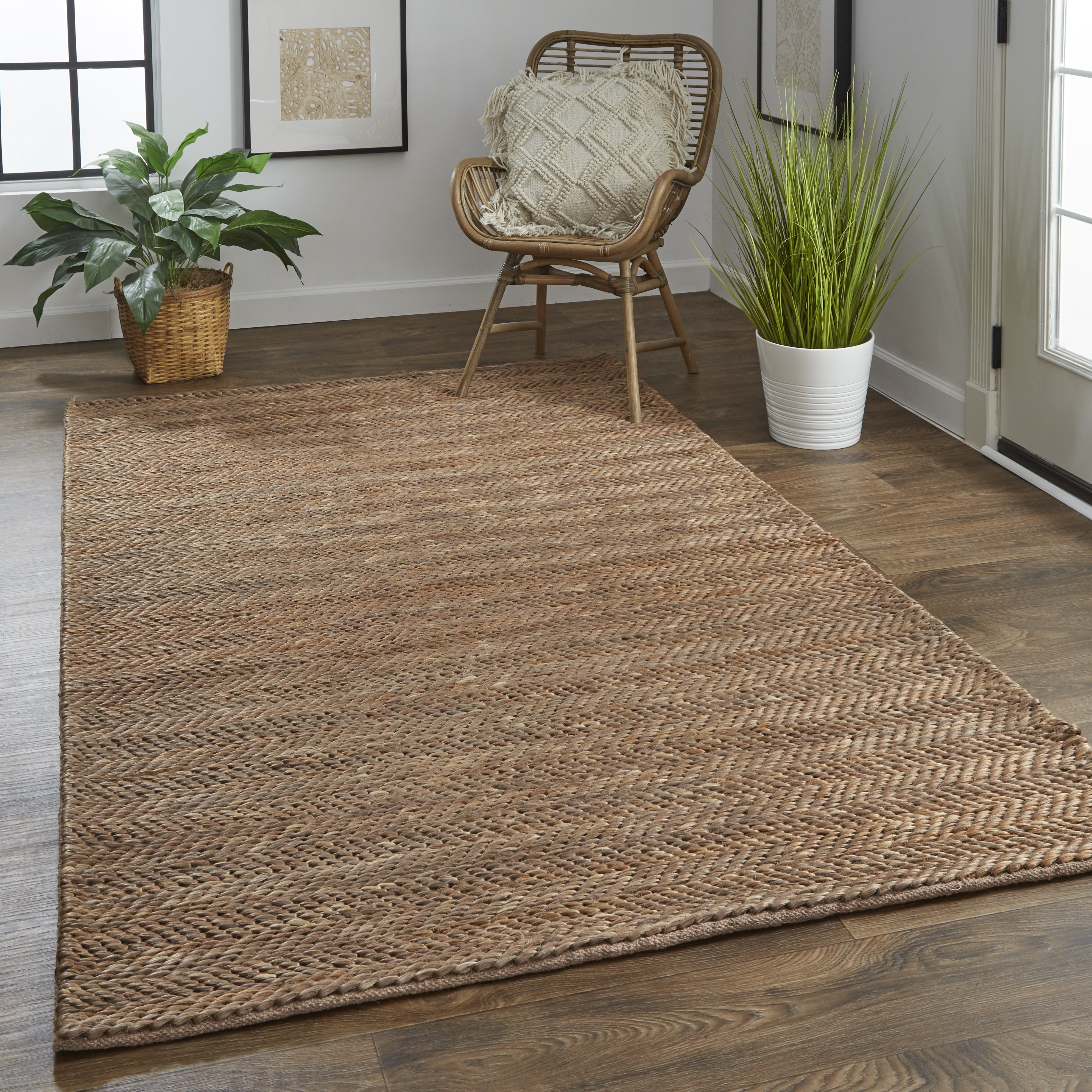Kaelani Transitional Geometric - Brown/Gray