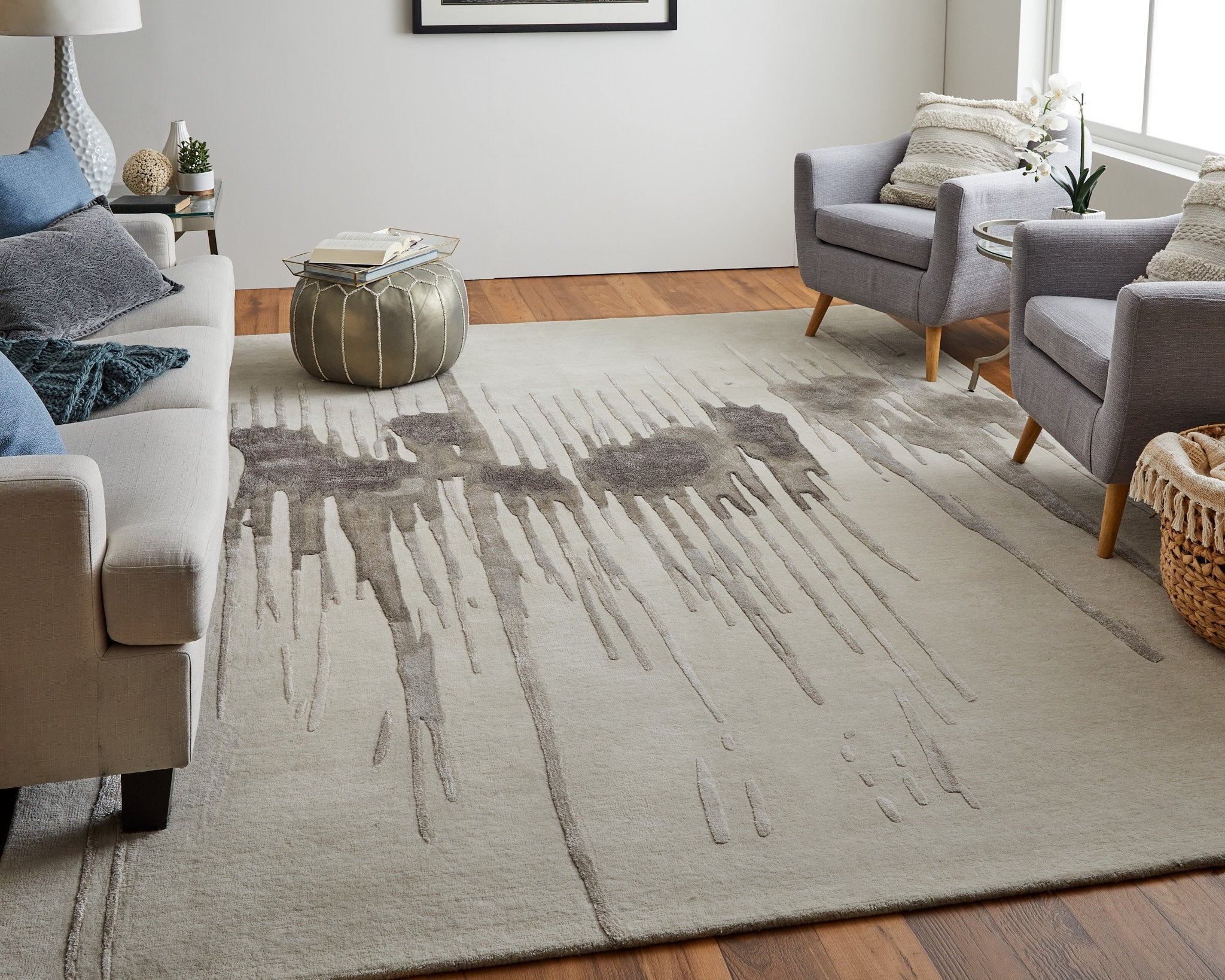 Anya Transitional Abstract - Ivory/Brown/Taupe Area Rug