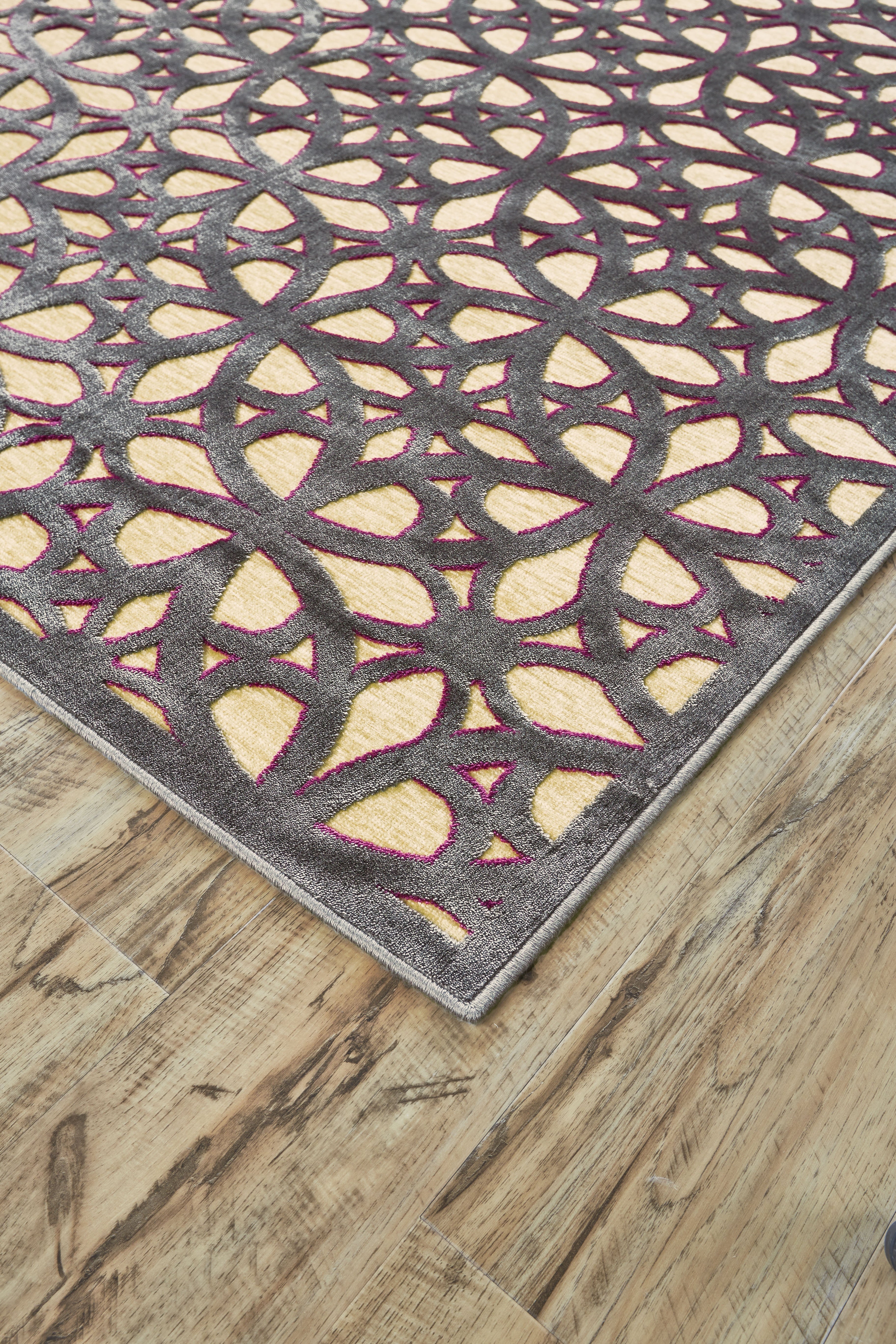 Saphir Rubus Modern Geometric - Tan/Gray/Purple