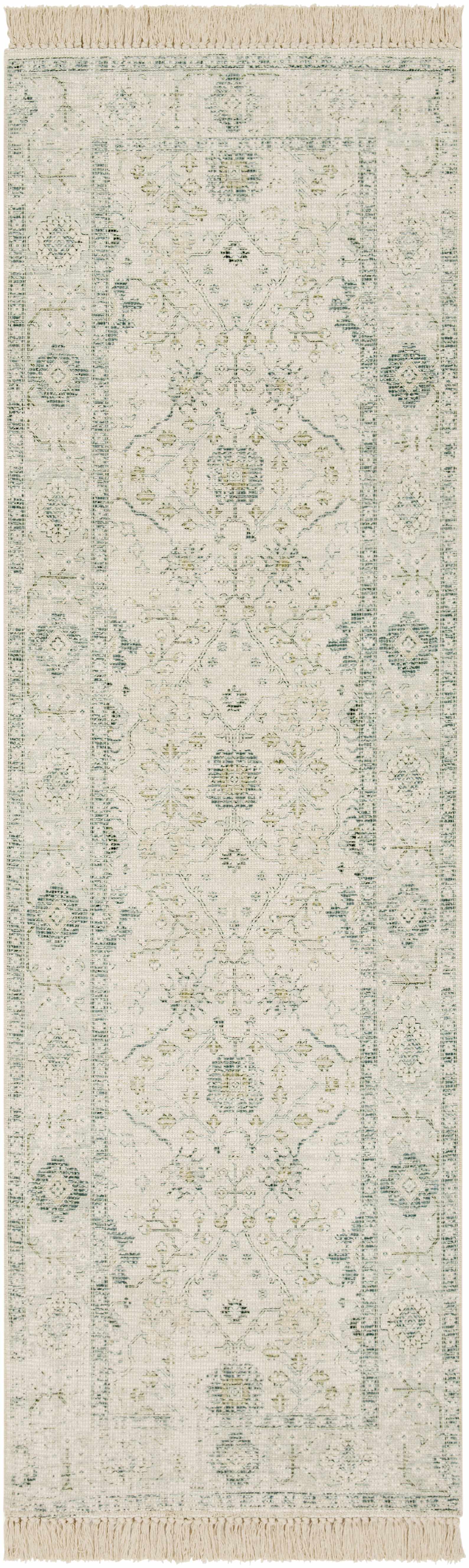 Traditional Stylish Light Olive Handwoven Cotton Area Rug