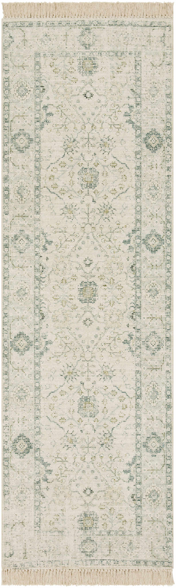 Traditional Stylish Light Olive Handwoven Cotton Area Rug