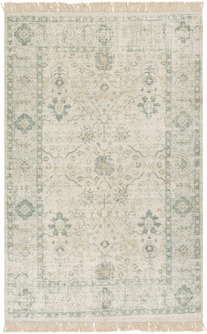 Traditional Stylish Light Olive Handwoven Cotton Area Rug