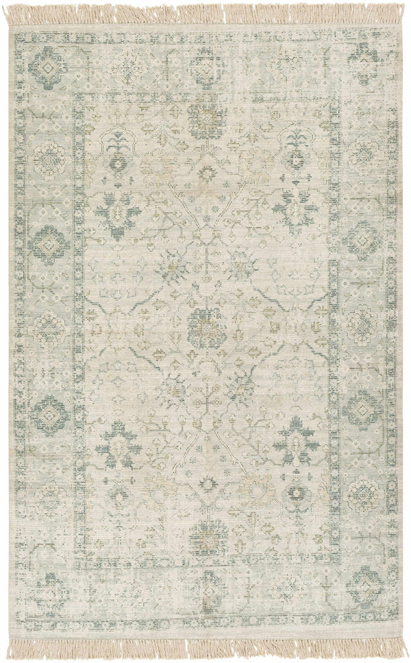 Traditional Stylish Light Olive Handwoven Cotton Area Rug