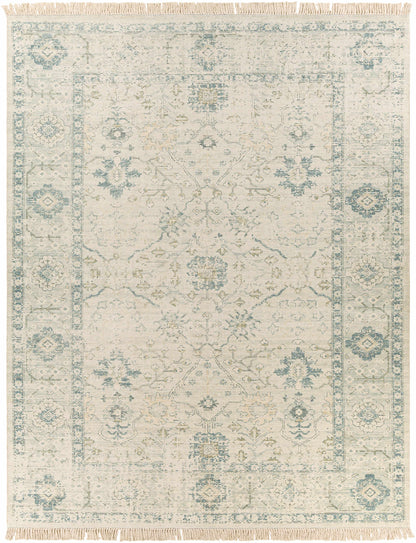 Traditional Stylish Light Olive Handwoven Cotton Area Rug