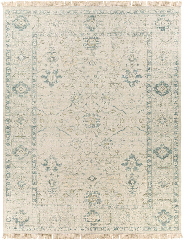 Traditional Stylish Light Olive Handwoven Cotton Area Rug