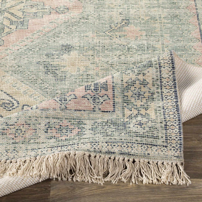 Oriental Modern Sage Handwoven Cotton Area Rug