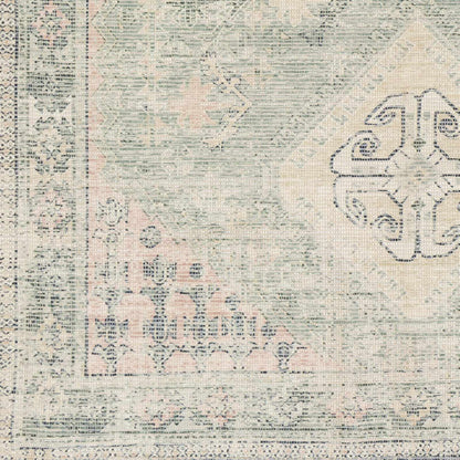 Oriental Modern Sage Handwoven Cotton Area Rug