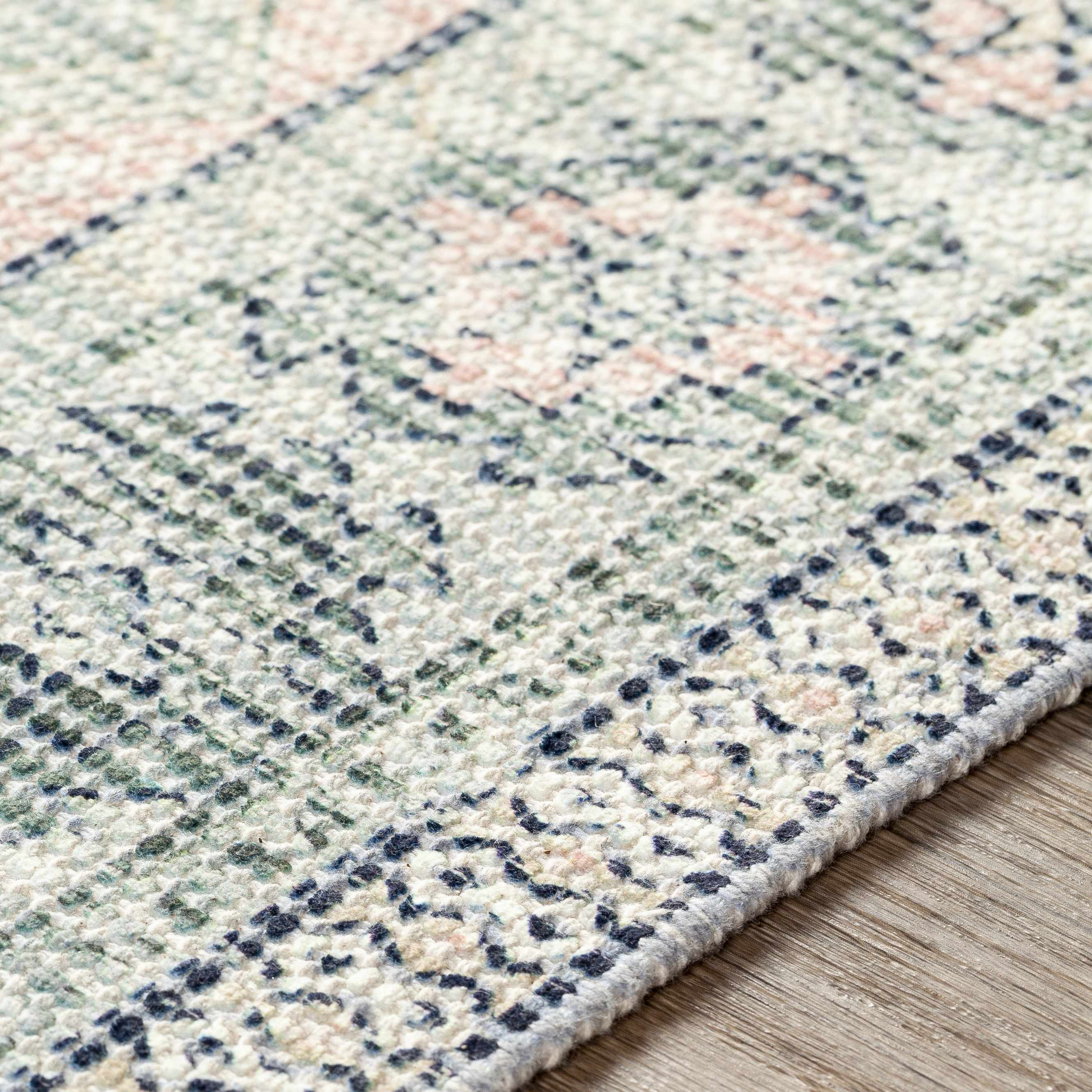 Oriental Modern Sage Handwoven Cotton Area Rug