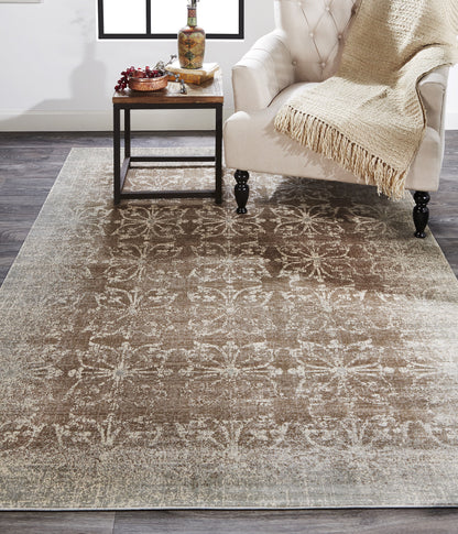 Fiona Transitional Geometric - Brown/Ivory/Gray