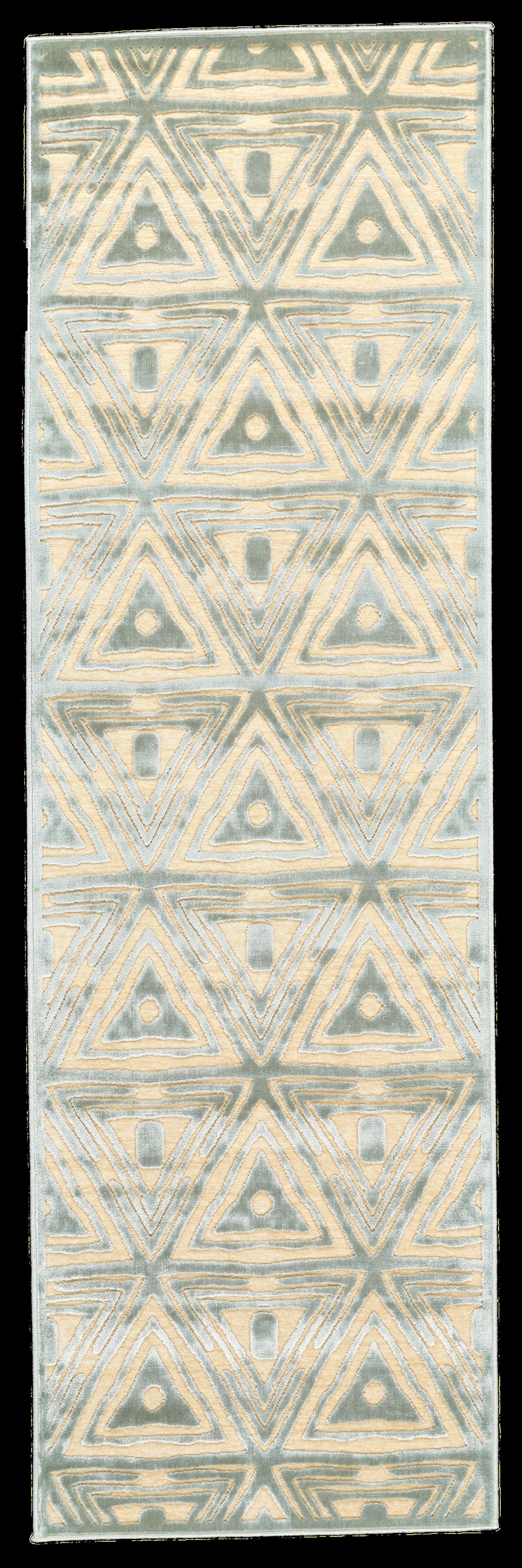 Saphir Mah Modern Geometric - Tan/Blue/Gray