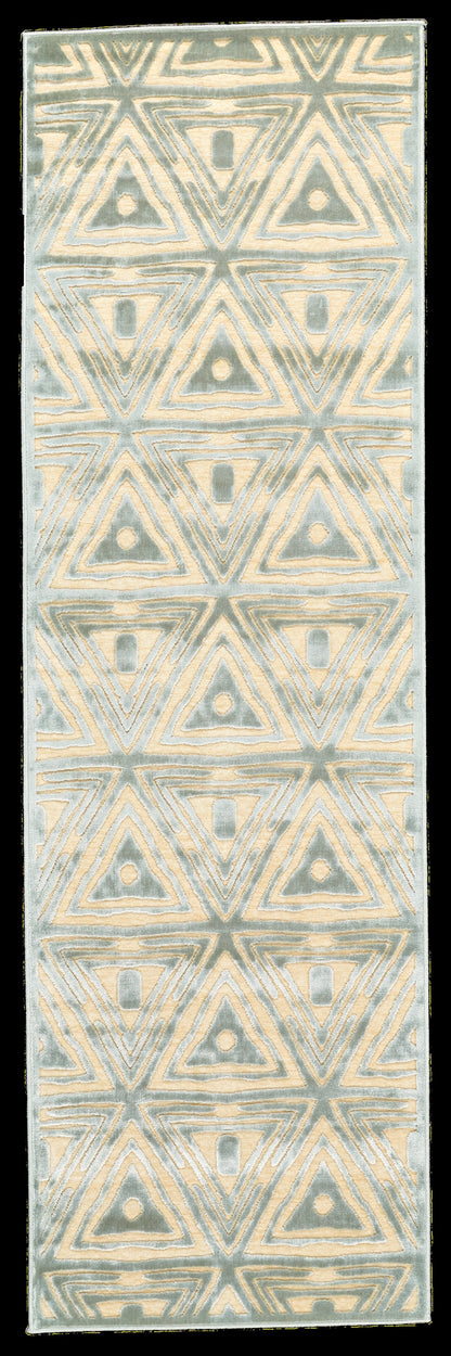 Saphir Mah Modern Geometric - Tan/Blue/Gray