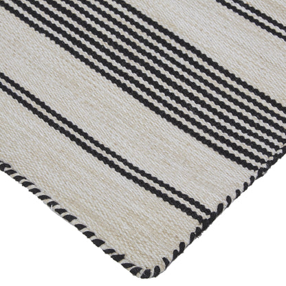 Duprine Transitional Stripes - Black/White/Ivory Area Rug