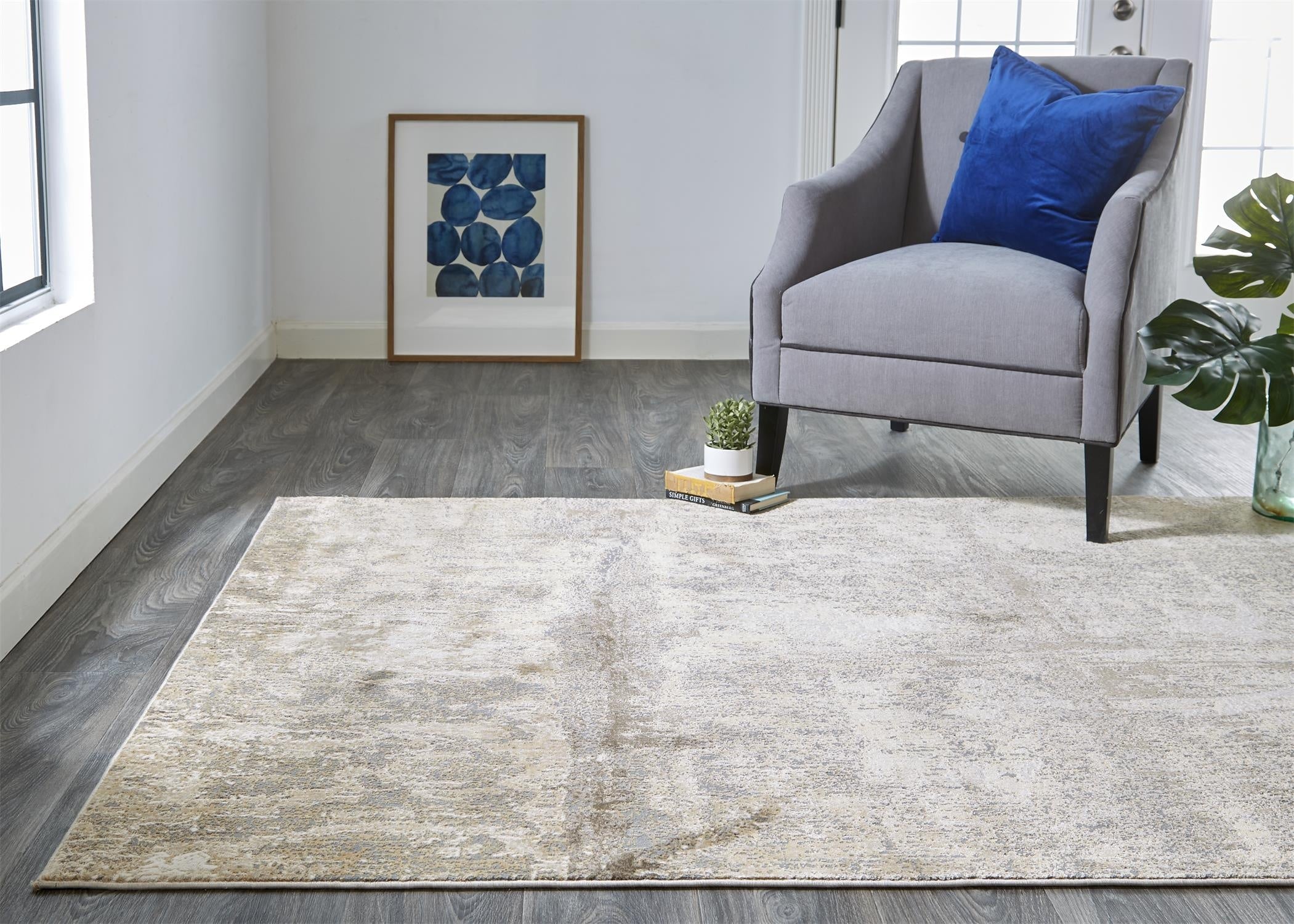 Parker Transitional Abstract - Tan/Ivory/Brown Area Rug