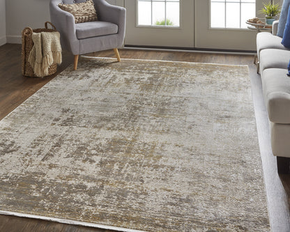 Cadiz Modern Abstract - Taupe/Ivory/Gold Area Rug