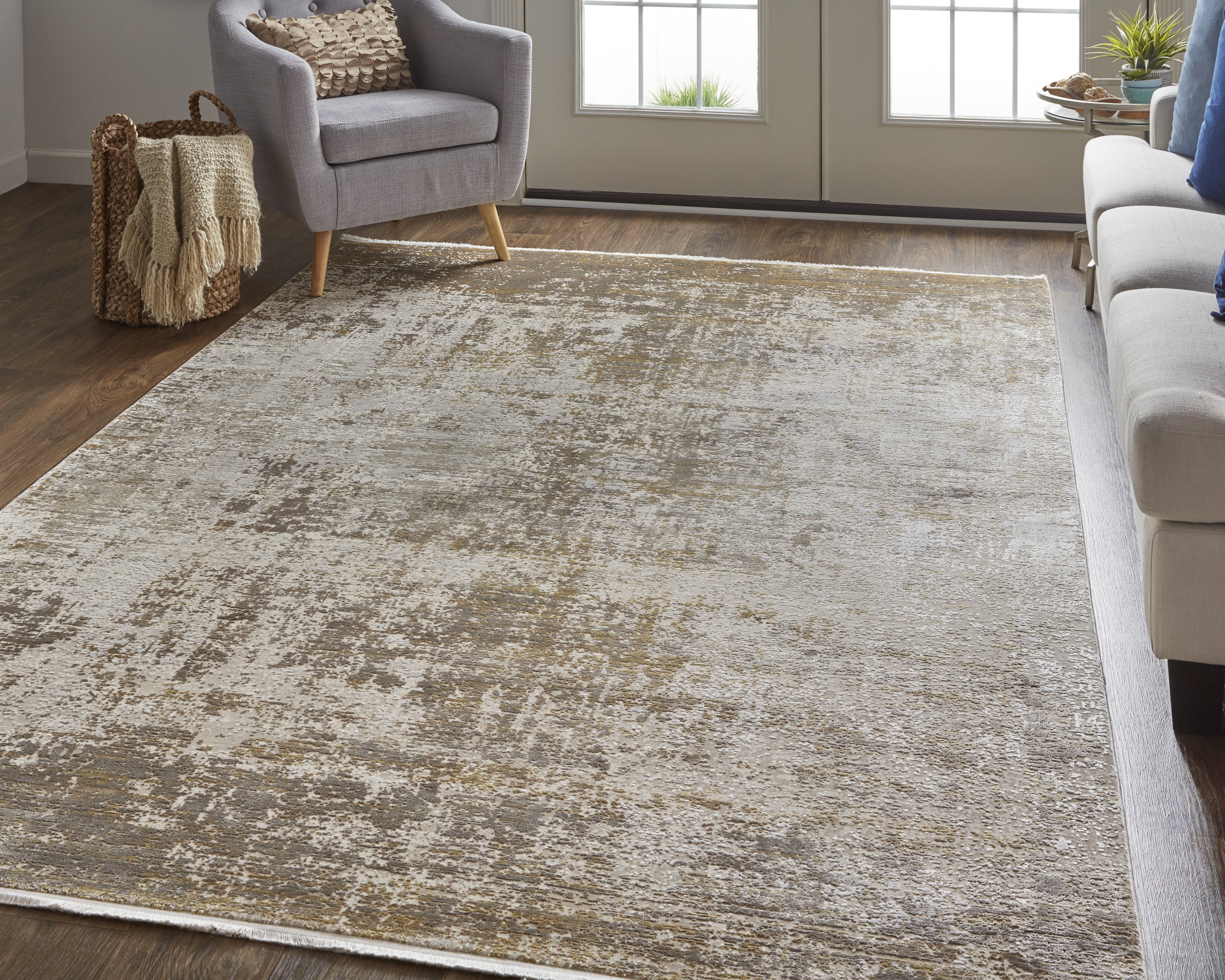 Cadiz Modern Abstract - Taupe/Ivory/Gold Area Rug