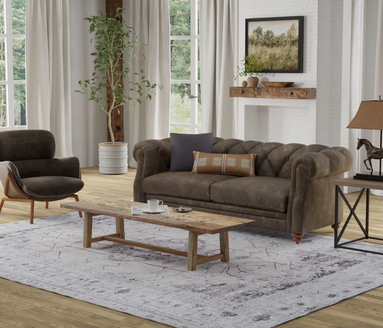 Percy Transitional Medallion - Tan/Ivory/Gray Area Rug