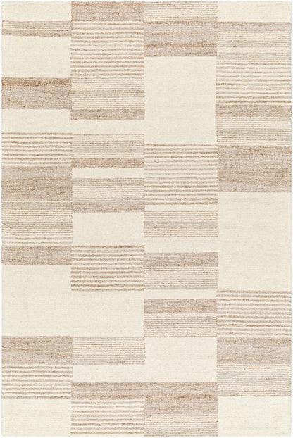 Deluxe Beige Hand Tufted Wool Area Rug