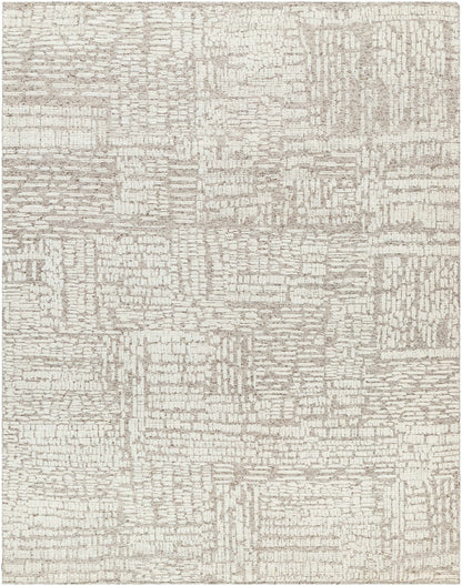 Contemporary Ivory Wool Hand Knotted Area Rug