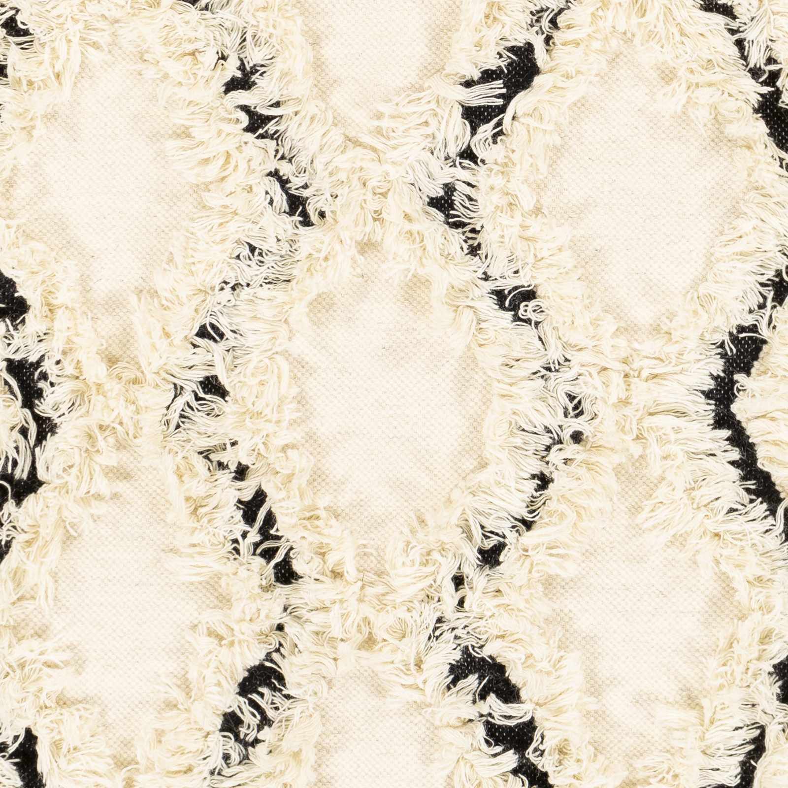 Fancy Cream Hand Woven Wool Area Rug