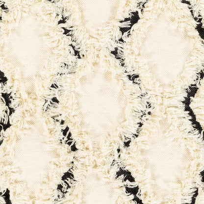 Fancy Cream Hand Woven Wool Area Rug