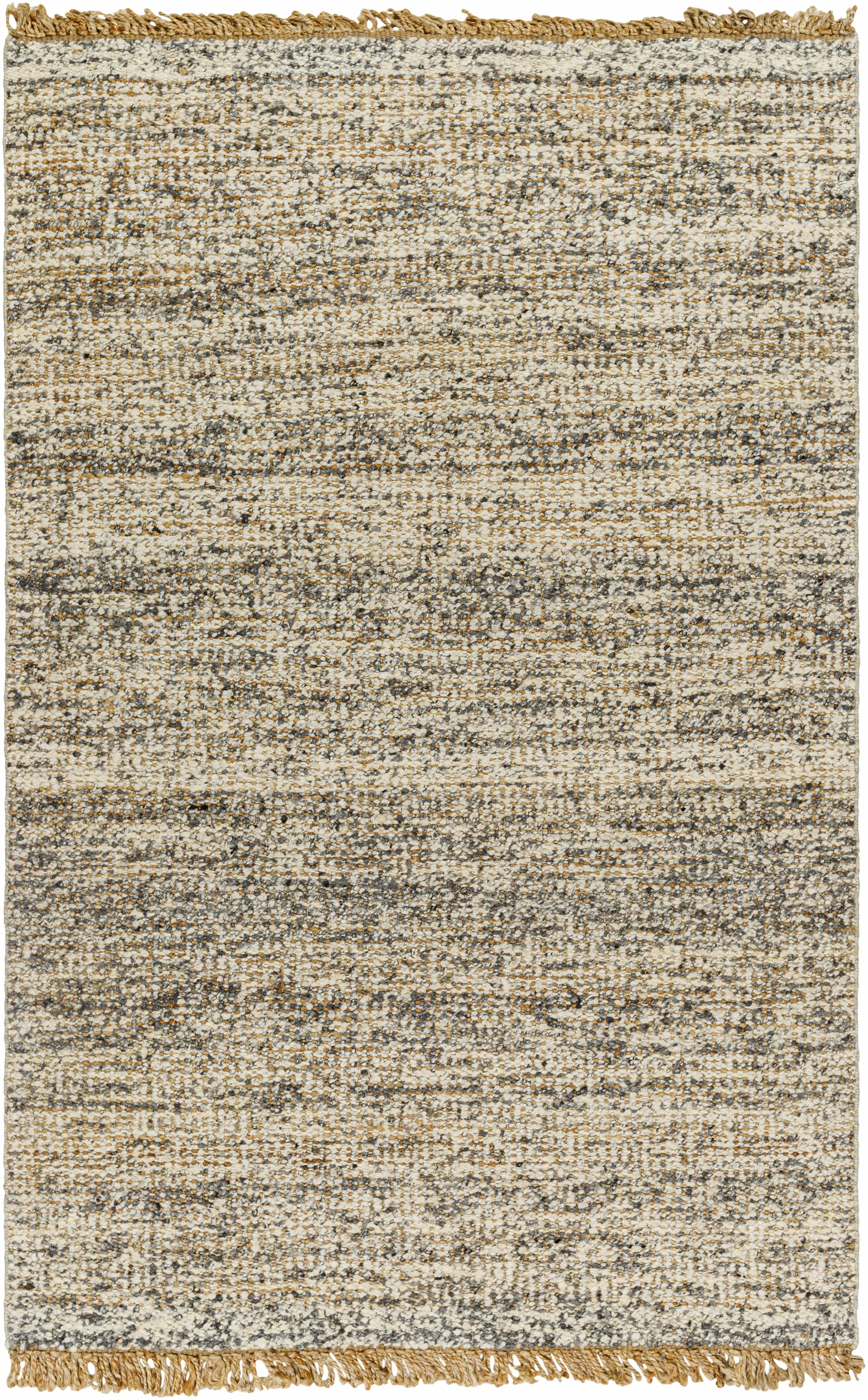 Unique Taupe Hand Woven Jute&Wool Area Rug