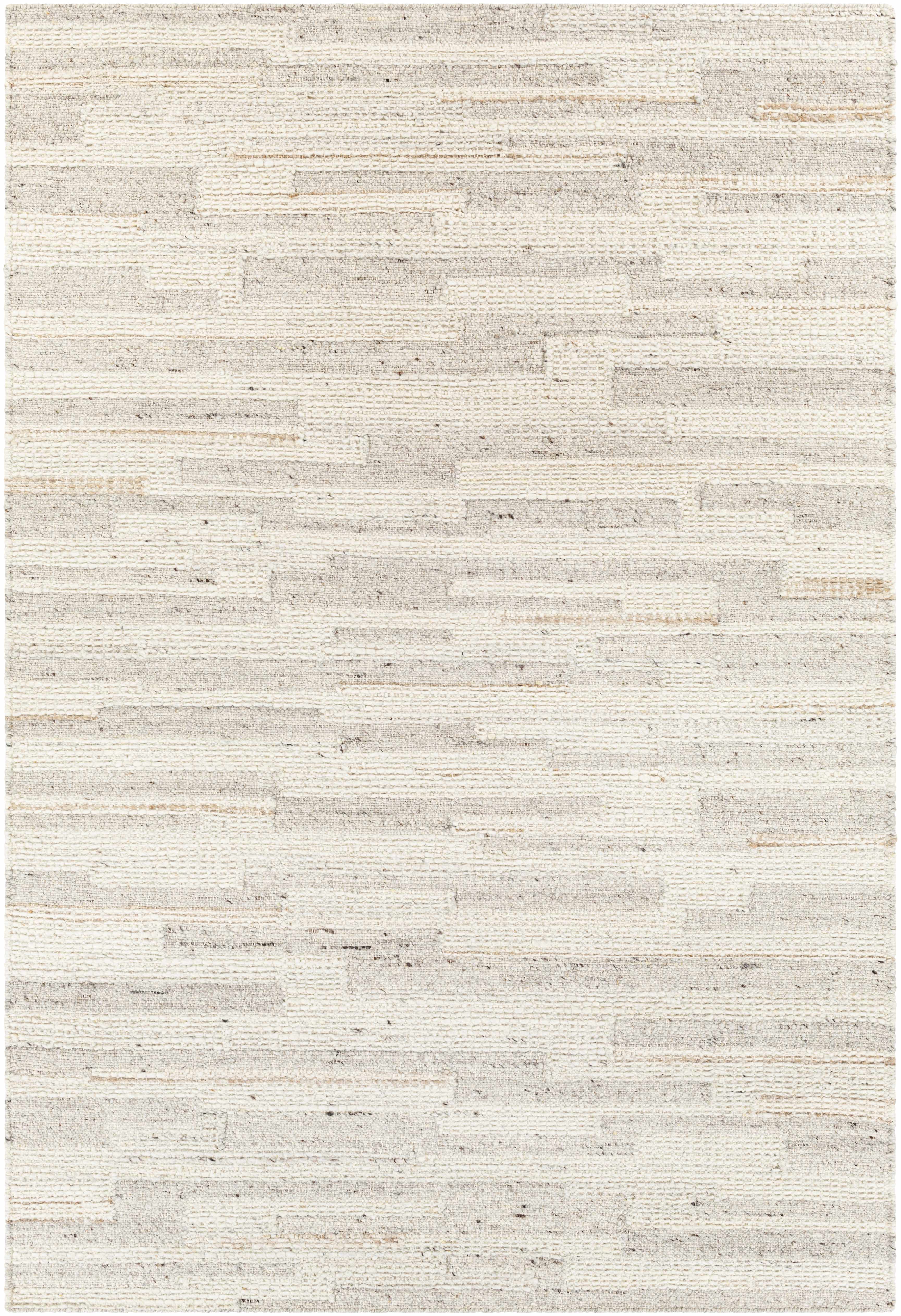 Pure Light Gray Hand Woven Wool Area Rug