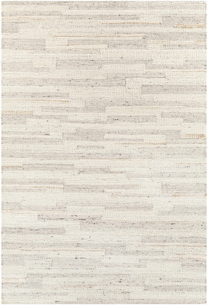 Pure Light Gray Hand Woven Wool Area Rug