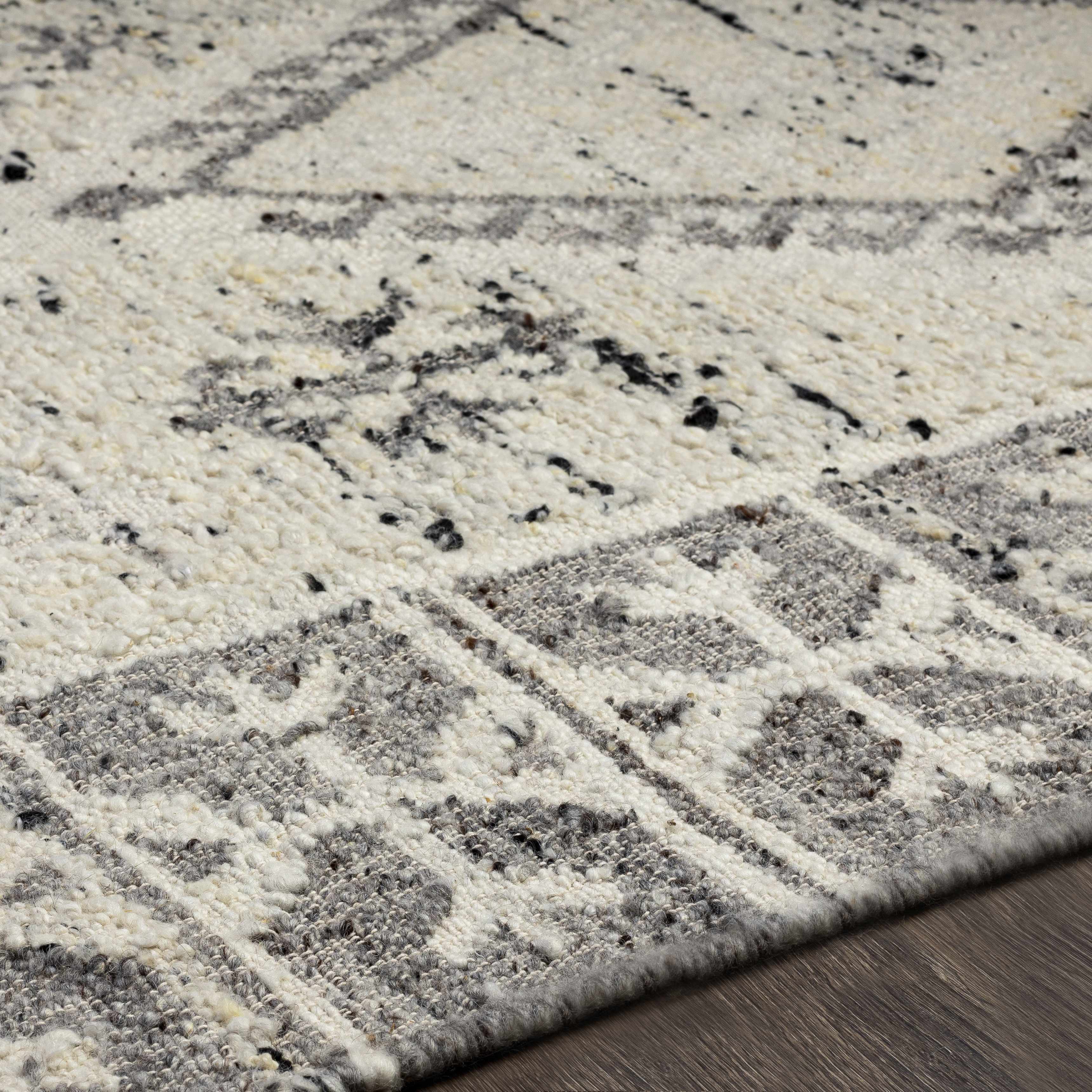 Exquisite Bohemian Cream Hand Woven Wool Area Rug