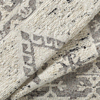 Exquisite Bohemian Cream Hand Woven Wool Area Rug