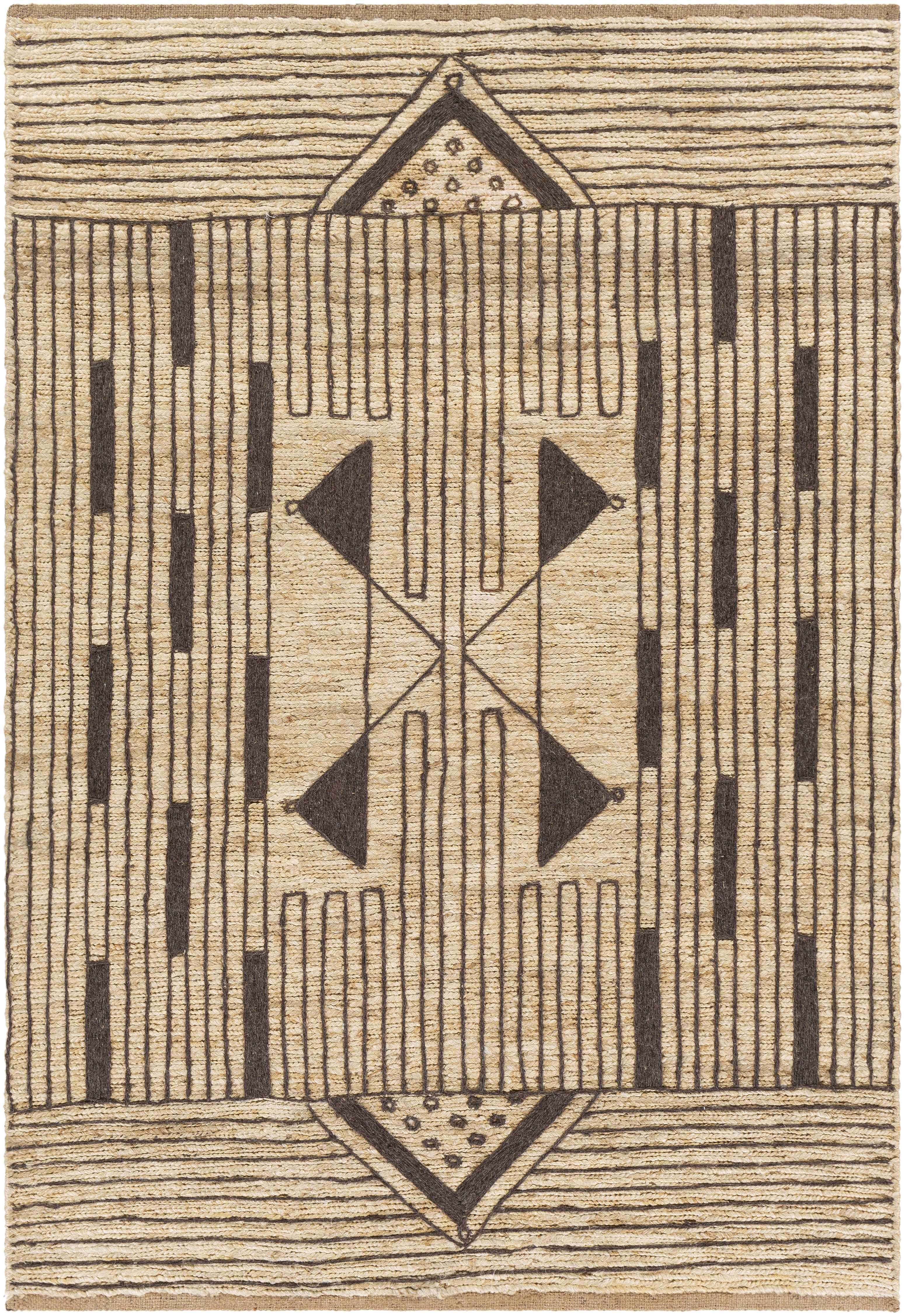 Ornate Wheat Hand Knotted Jute Area Rug