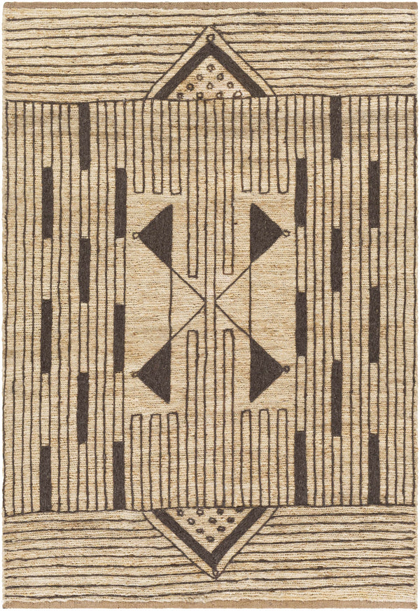 Ornate Wheat Hand Knotted Jute Area Rug