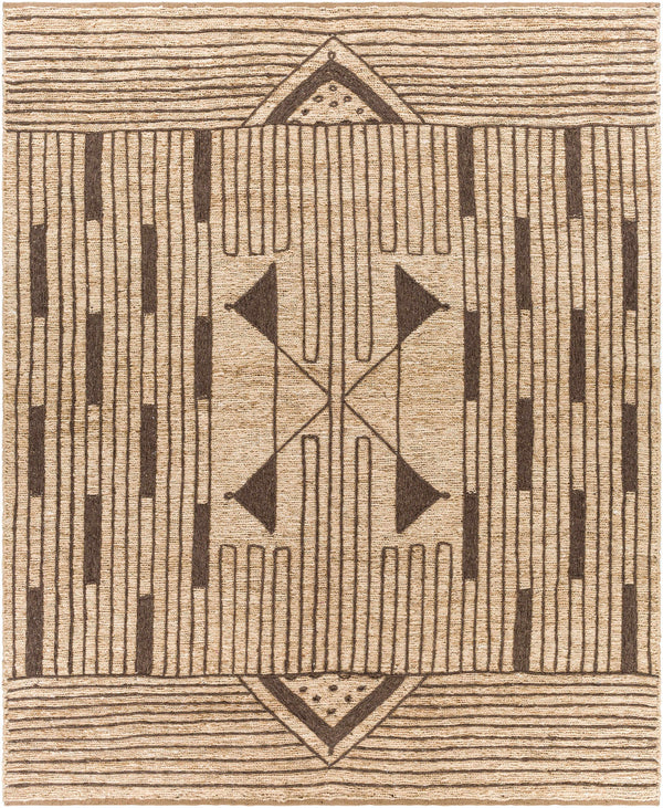 Ornate Wheat Hand Knotted Jute Area Rug