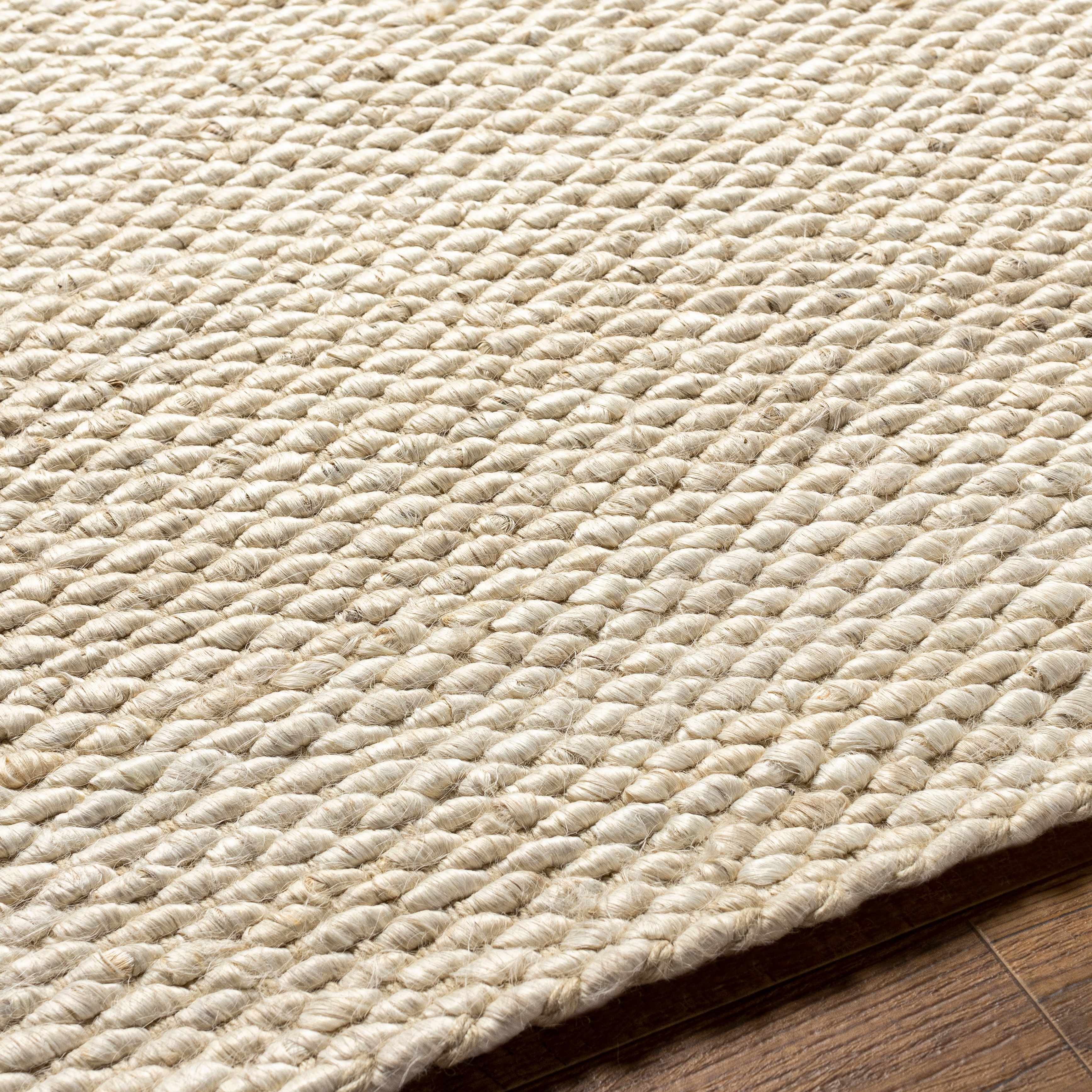 Bleached Butter Hand Woven Jute Area Rug