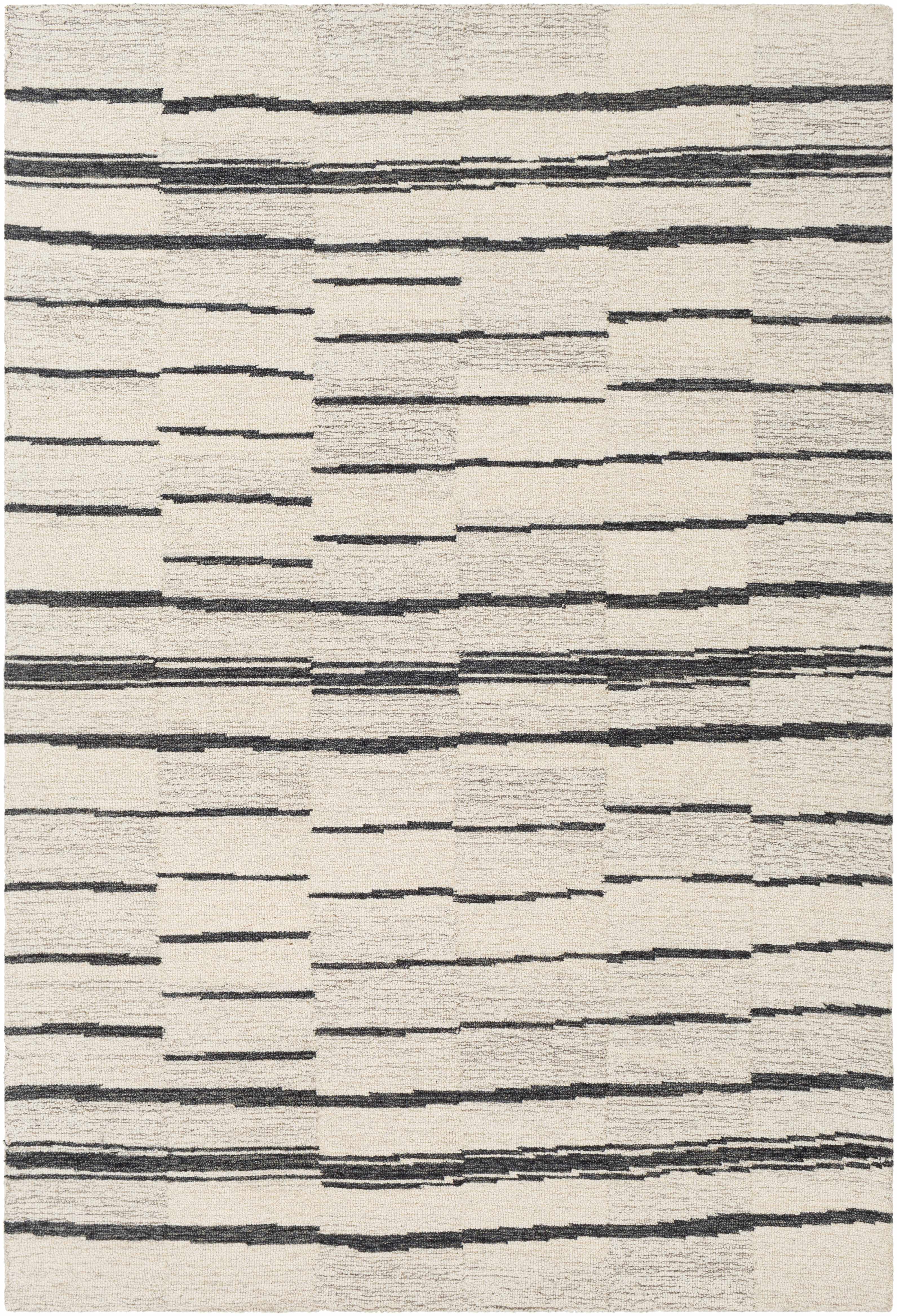 Contemporary Taupe Hand Tufted Wool Area Rug